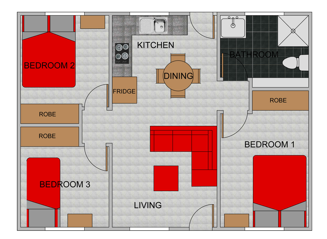 ‘Valentino’ three-bedroom granny flat design